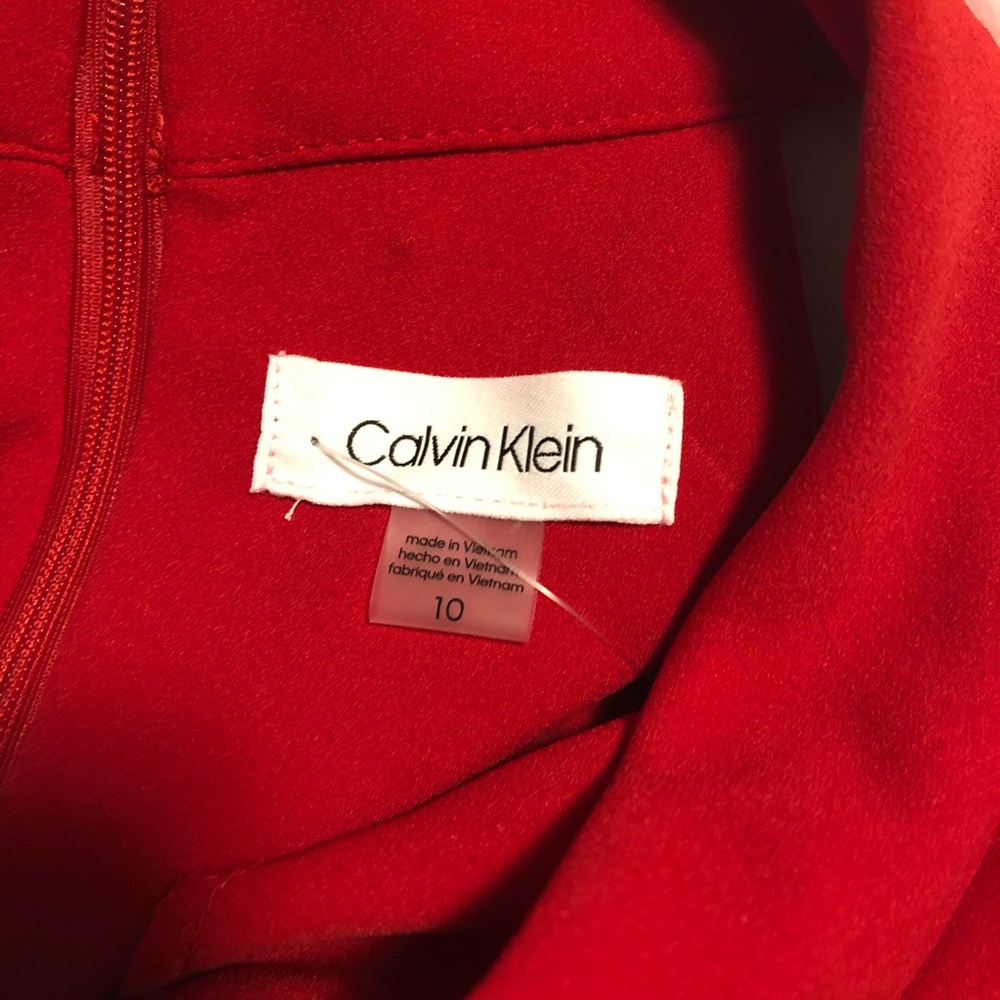 Calvin Klein Halter Fit & Flare Red Dress, NEW! - Picture 5 of 8